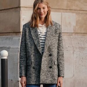 & Other Stories Black and White Tweed Blazer